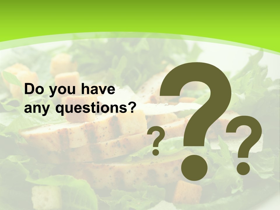 A White Plate Topped With A Salad Covered In Lettuce PowerPoint Template