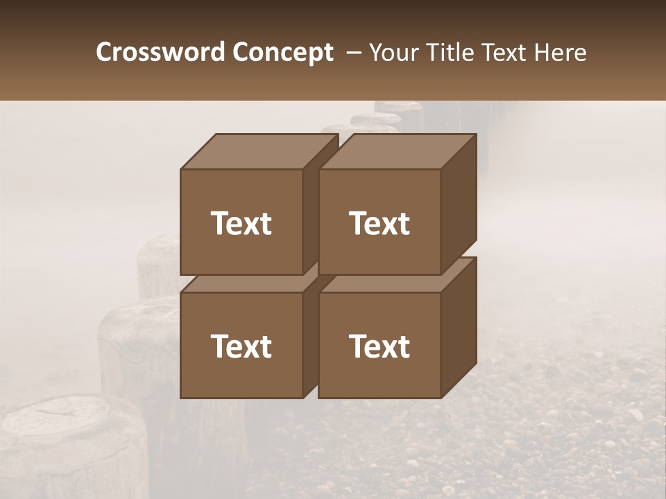 A Row Of Wooden Logs Sitting On Top Of A Beach PowerPoint Template