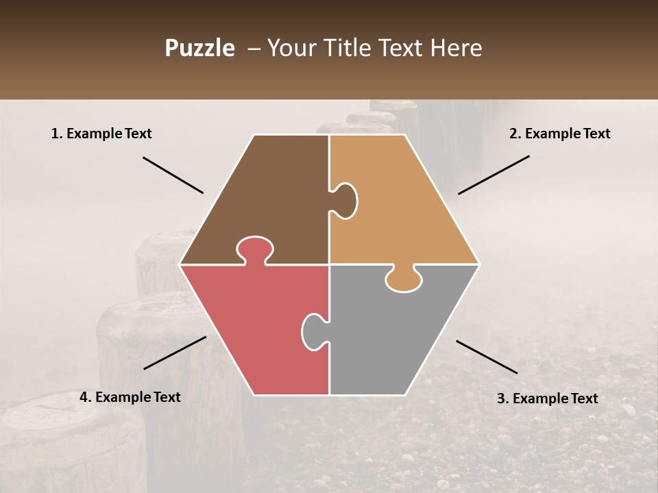 A Row Of Wooden Logs Sitting On Top Of A Beach PowerPoint Template