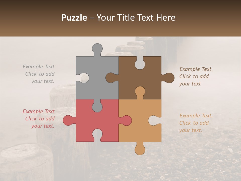 A Row Of Wooden Logs Sitting On Top Of A Beach PowerPoint Template