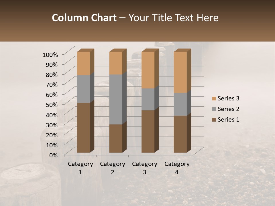 A Row Of Wooden Logs Sitting On Top Of A Beach PowerPoint Template