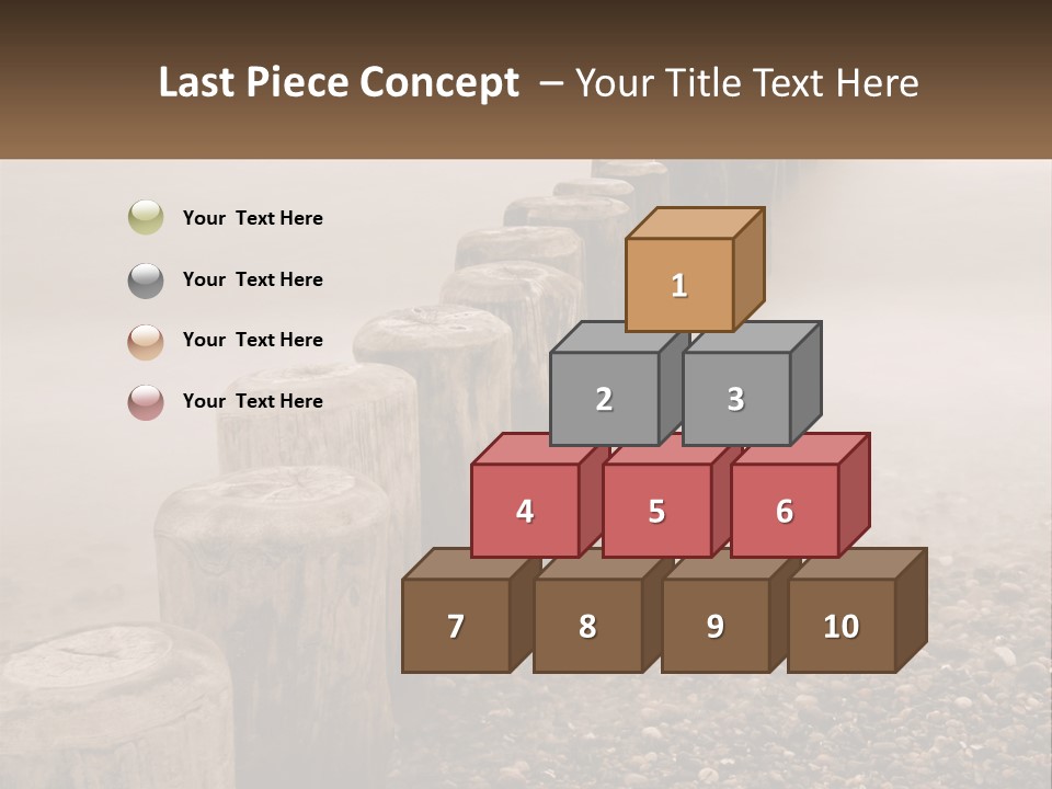 A Row Of Wooden Logs Sitting On Top Of A Beach PowerPoint Template
