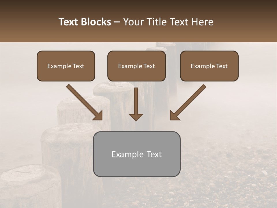 A Row Of Wooden Logs Sitting On Top Of A Beach PowerPoint Template