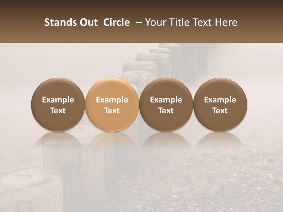 A Row Of Wooden Logs Sitting On Top Of A Beach PowerPoint Template