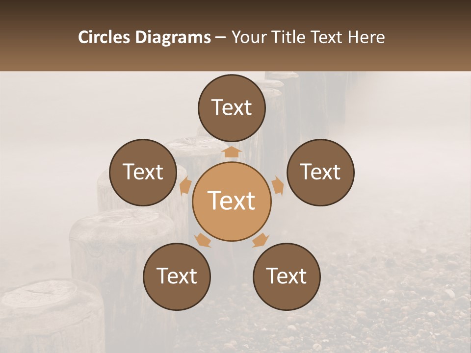 A Row Of Wooden Logs Sitting On Top Of A Beach PowerPoint Template