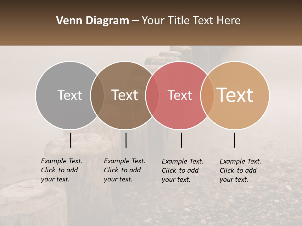 A Row Of Wooden Logs Sitting On Top Of A Beach PowerPoint Template