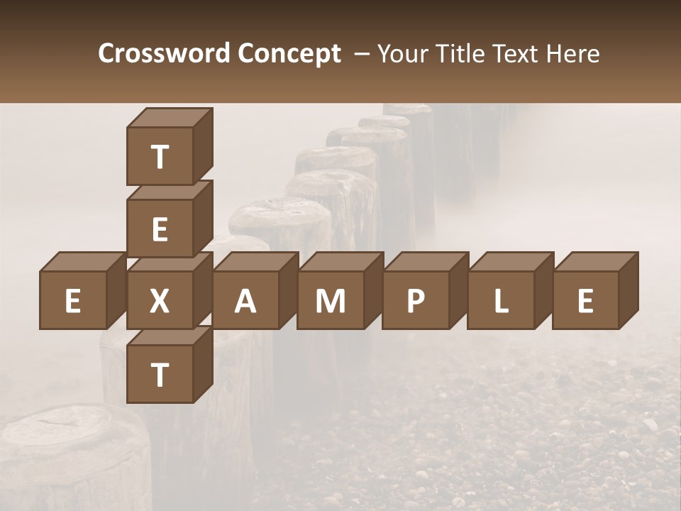 A Row Of Wooden Logs Sitting On Top Of A Beach PowerPoint Template