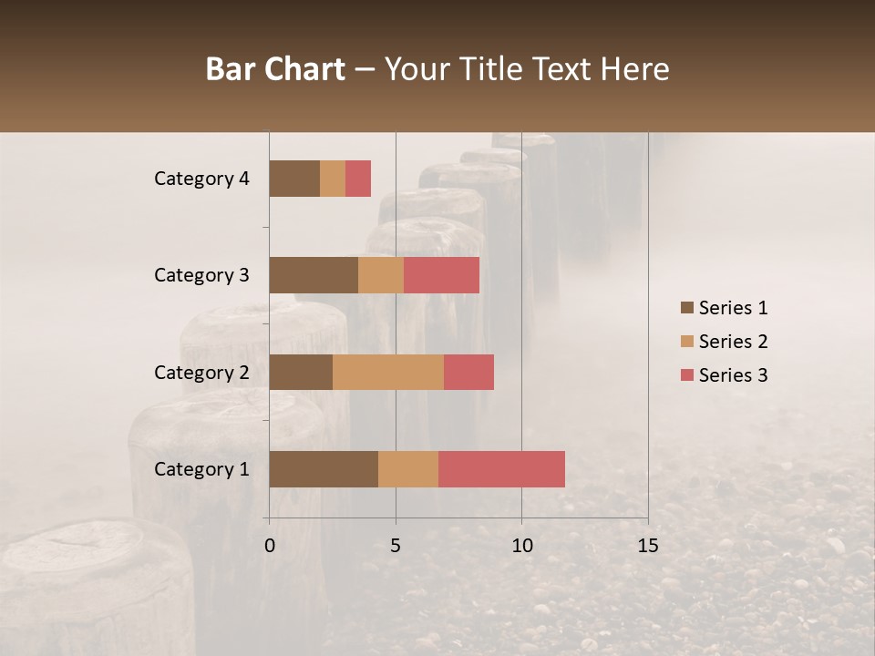 A Row Of Wooden Logs Sitting On Top Of A Beach PowerPoint Template