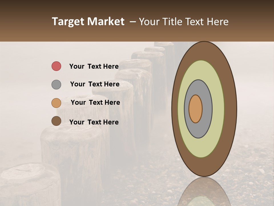 A Row Of Wooden Logs Sitting On Top Of A Beach PowerPoint Template