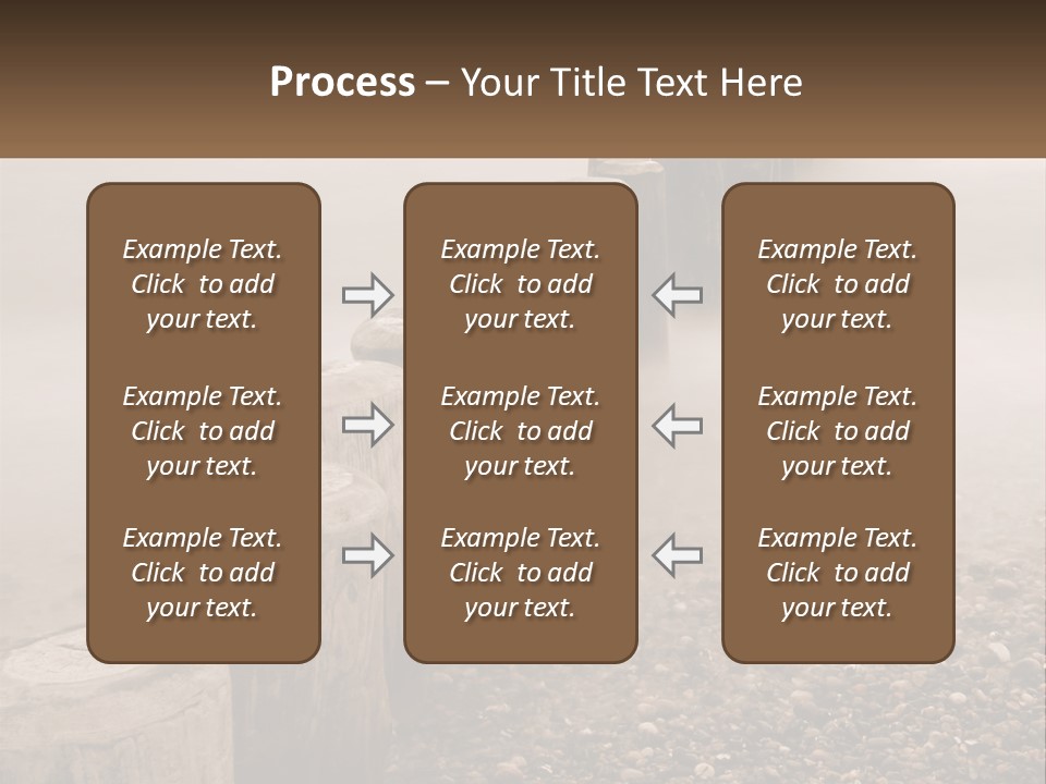 A Row Of Wooden Logs Sitting On Top Of A Beach PowerPoint Template