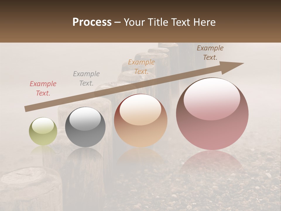 A Row Of Wooden Logs Sitting On Top Of A Beach PowerPoint Template