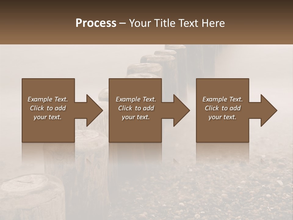 A Row Of Wooden Logs Sitting On Top Of A Beach PowerPoint Template