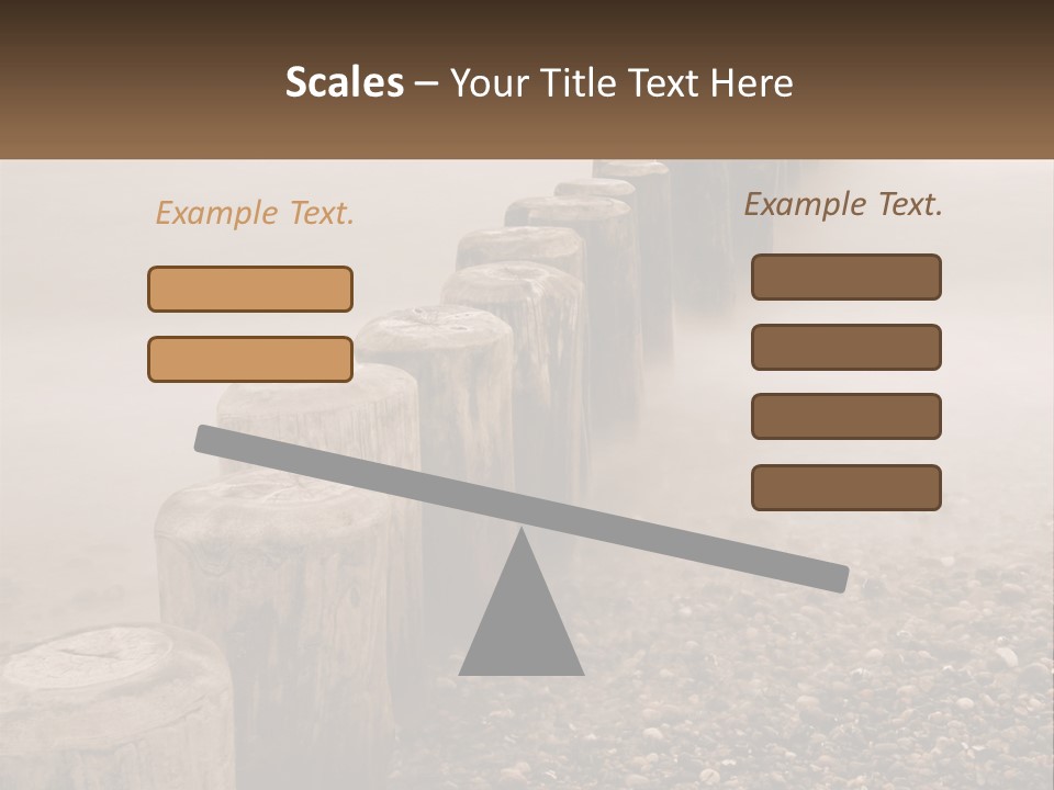 A Row Of Wooden Logs Sitting On Top Of A Beach PowerPoint Template