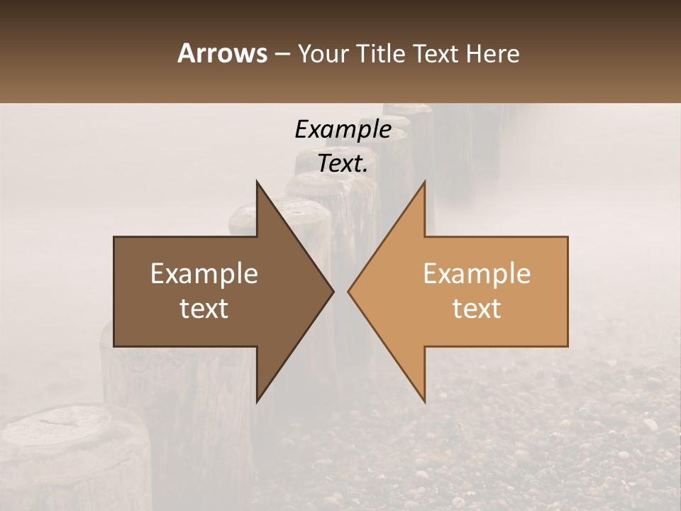 A Row Of Wooden Logs Sitting On Top Of A Beach PowerPoint Template