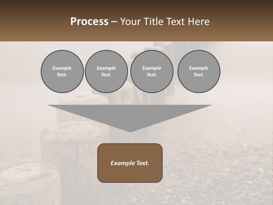 A Row Of Wooden Logs Sitting On Top Of A Beach PowerPoint Template