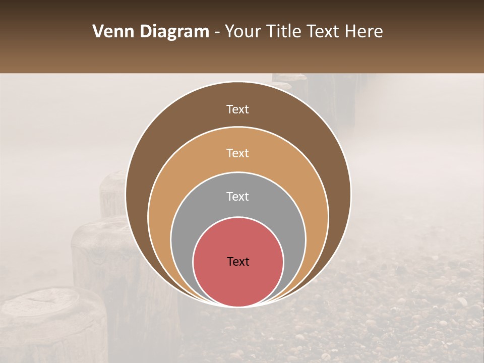 A Row Of Wooden Logs Sitting On Top Of A Beach PowerPoint Template