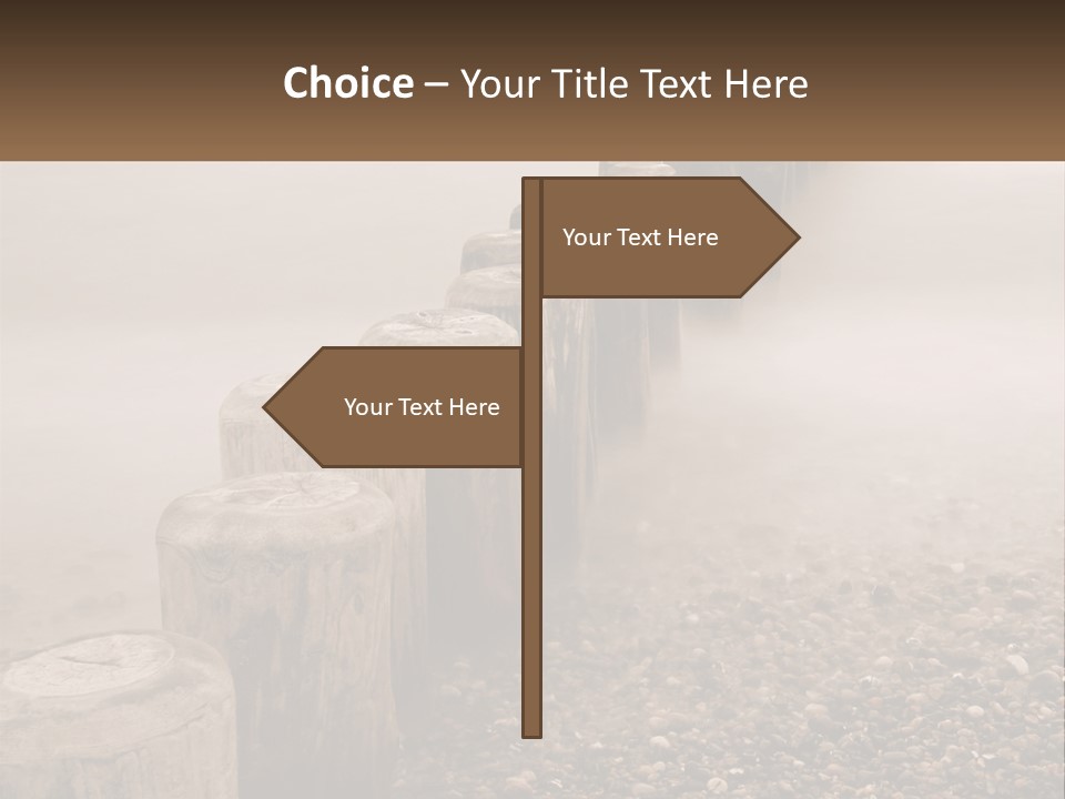 A Row Of Wooden Logs Sitting On Top Of A Beach PowerPoint Template