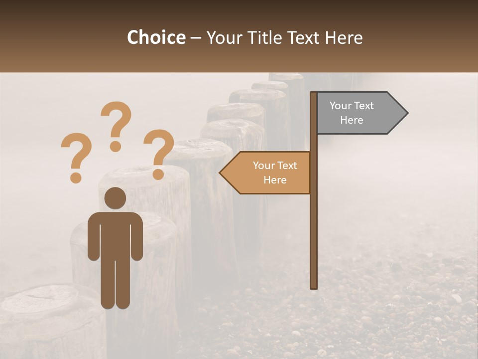 A Row Of Wooden Logs Sitting On Top Of A Beach PowerPoint Template