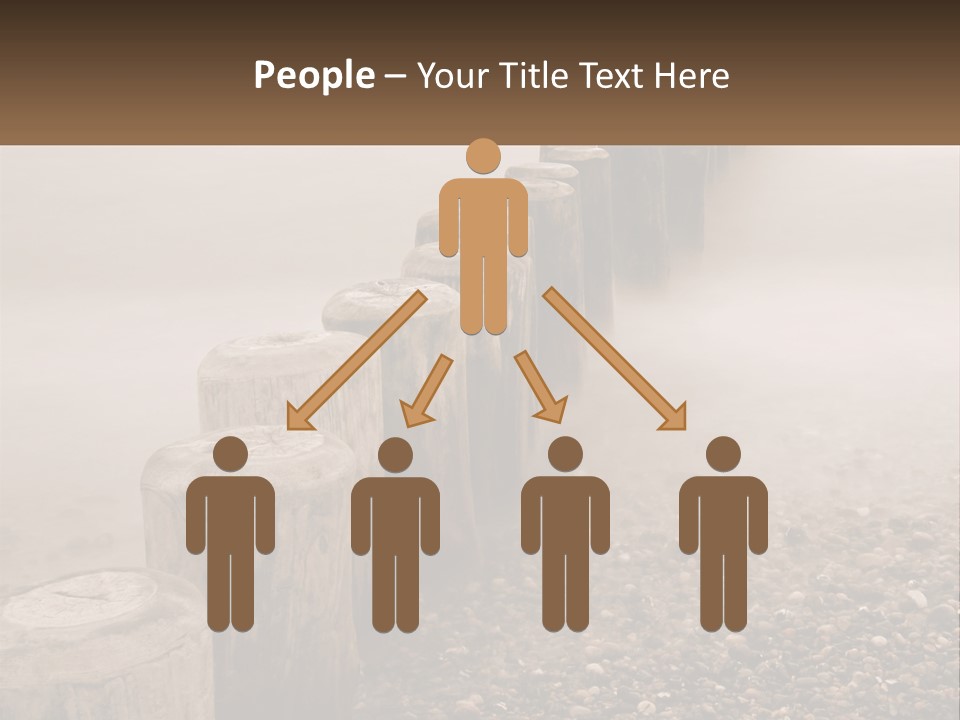 A Row Of Wooden Logs Sitting On Top Of A Beach PowerPoint Template