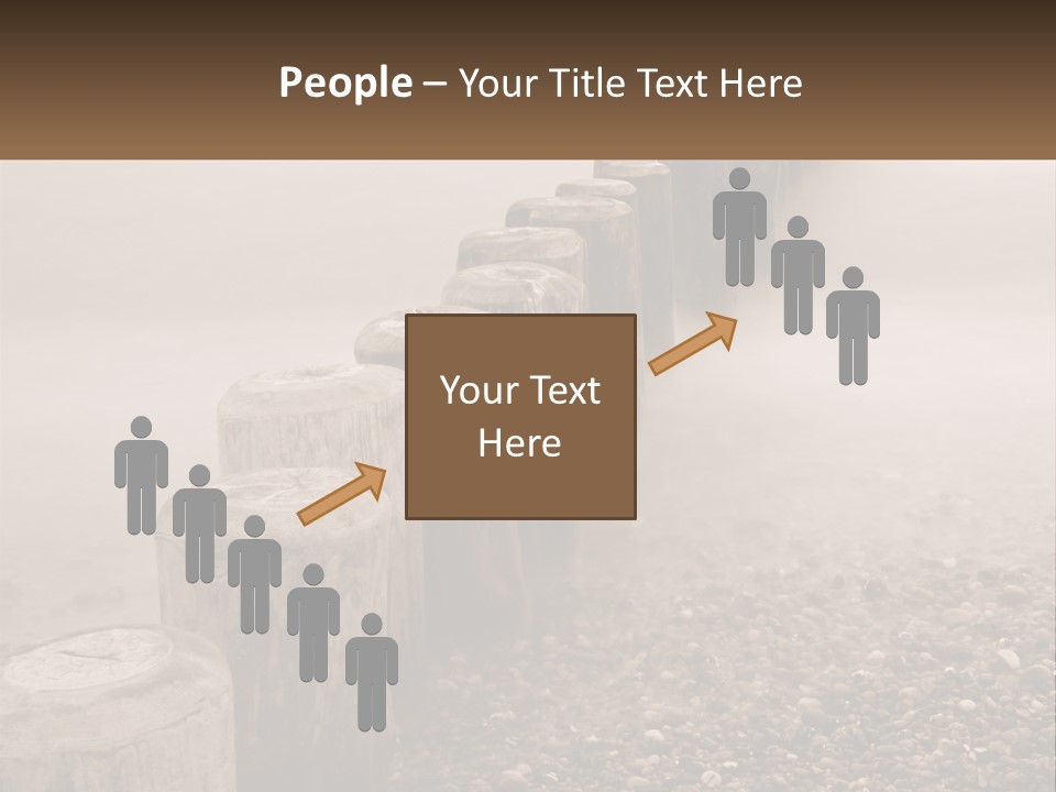 A Row Of Wooden Logs Sitting On Top Of A Beach PowerPoint Template