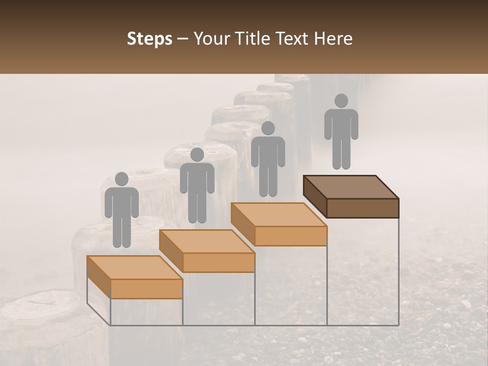 A Row Of Wooden Logs Sitting On Top Of A Beach PowerPoint Template