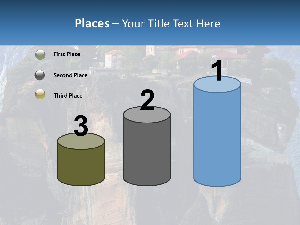 A Large Cliff With A House On Top Of It PowerPoint Template