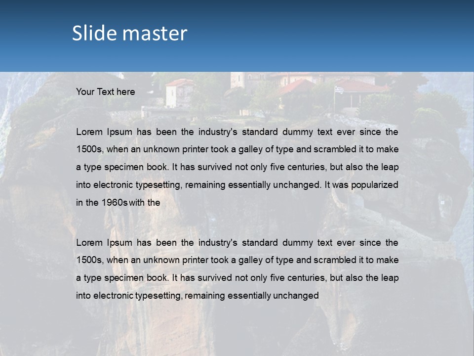 A Large Cliff With A House On Top Of It PowerPoint Template