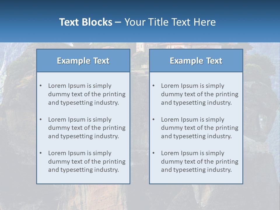 A Large Cliff With A House On Top Of It PowerPoint Template