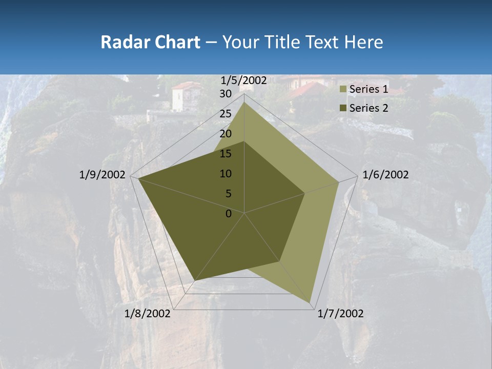 A Large Cliff With A House On Top Of It PowerPoint Template