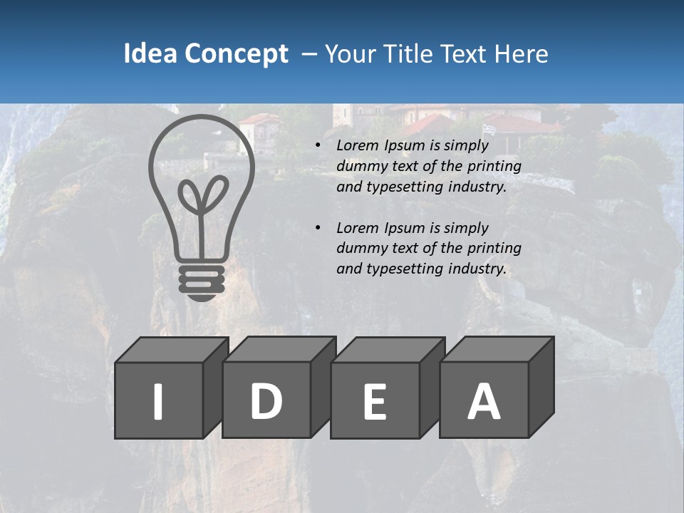 A Large Cliff With A House On Top Of It PowerPoint Template