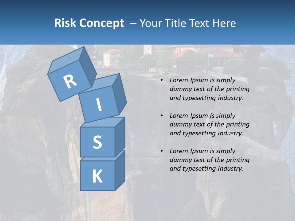 A Large Cliff With A House On Top Of It PowerPoint Template