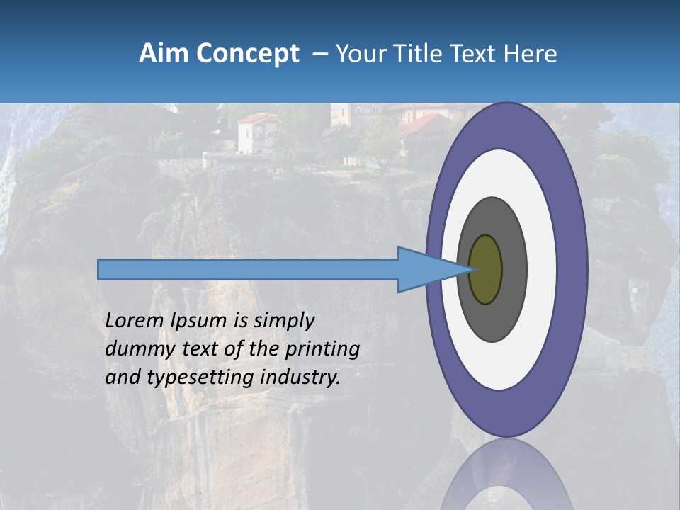 A Large Cliff With A House On Top Of It PowerPoint Template