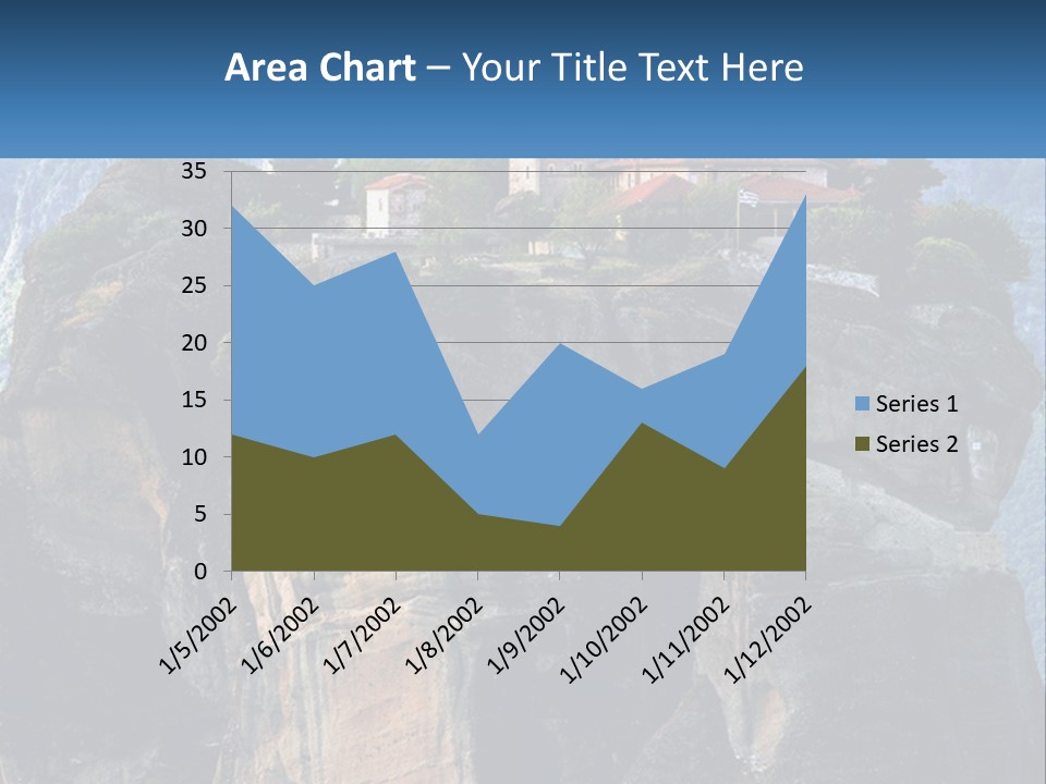 A Large Cliff With A House On Top Of It PowerPoint Template