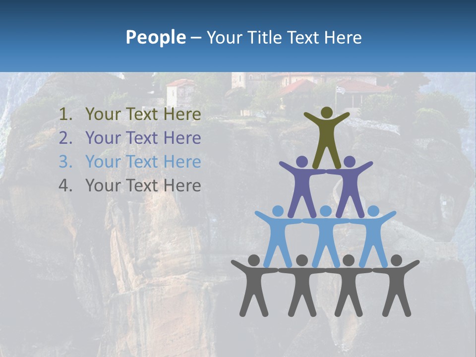 A Large Cliff With A House On Top Of It PowerPoint Template