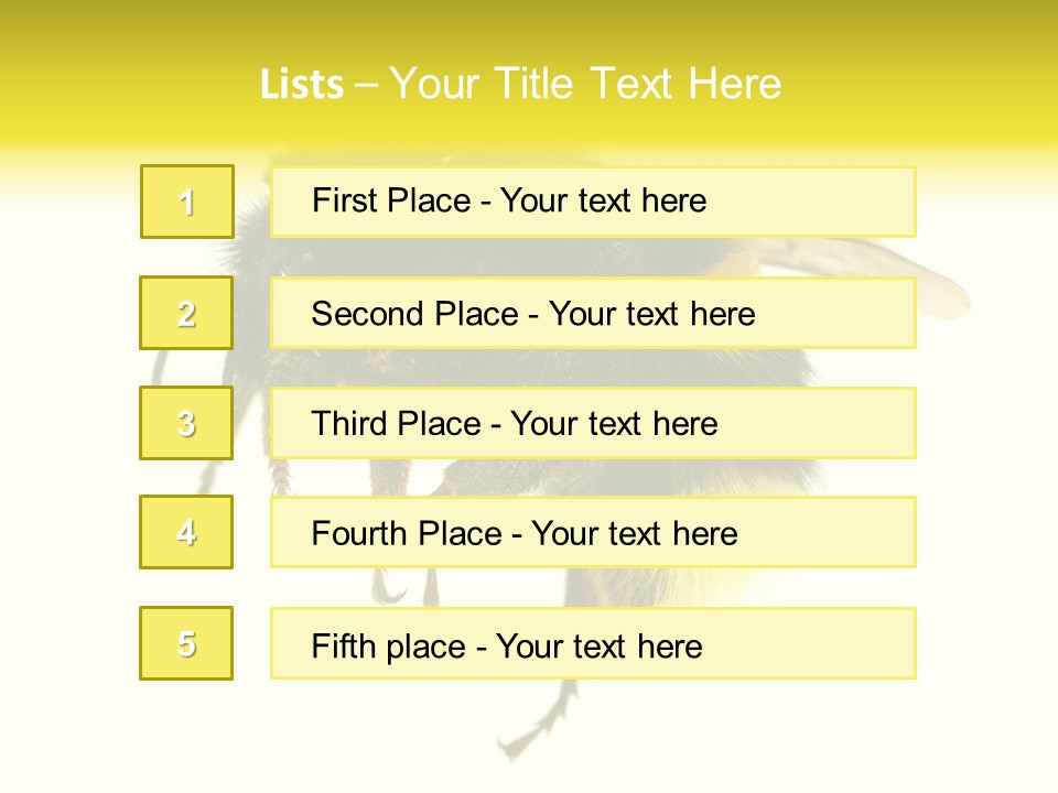 A Close Up Of A Bee On A White Background PowerPoint Template