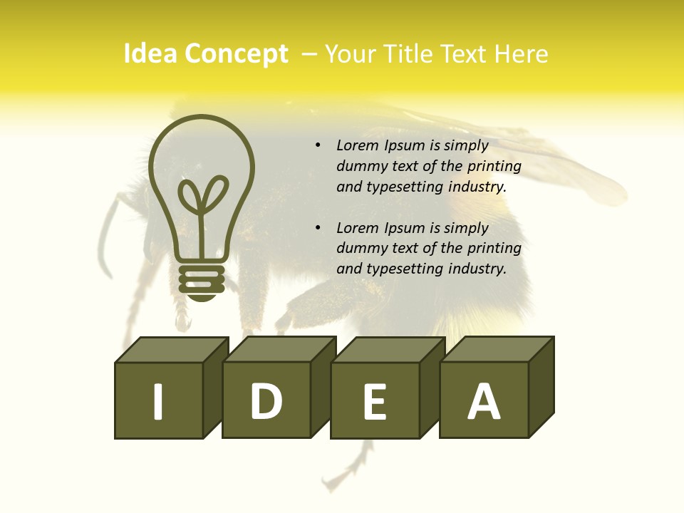 A Close Up Of A Bee On A White Background PowerPoint Template