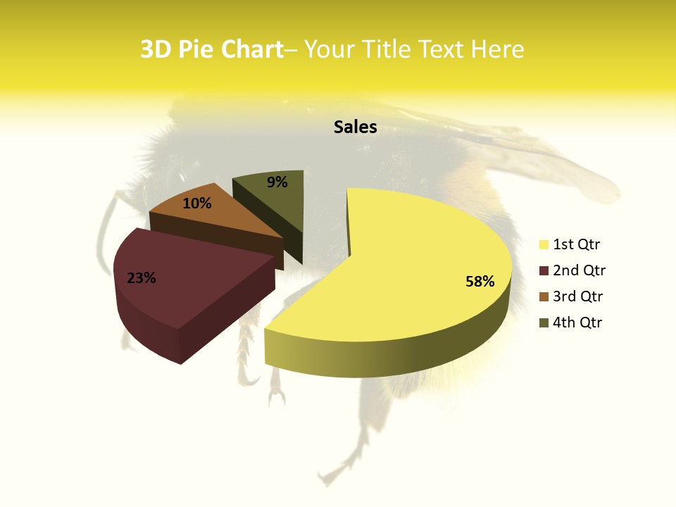 A Close Up Of A Bee On A White Background PowerPoint Template