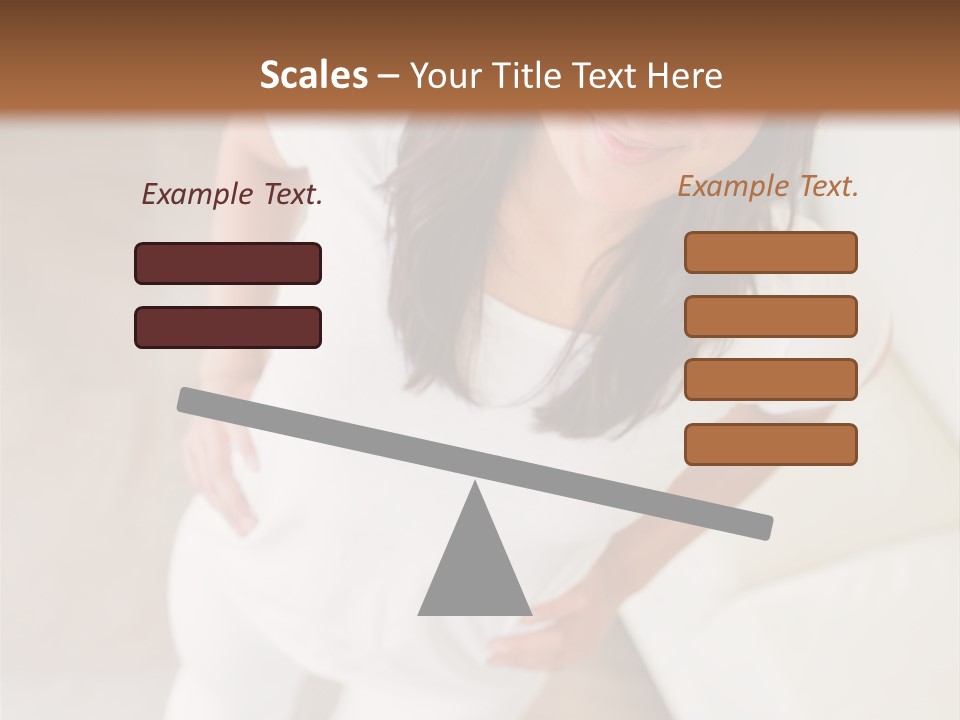 A Woman Standing On A Scale In A Room PowerPoint Template