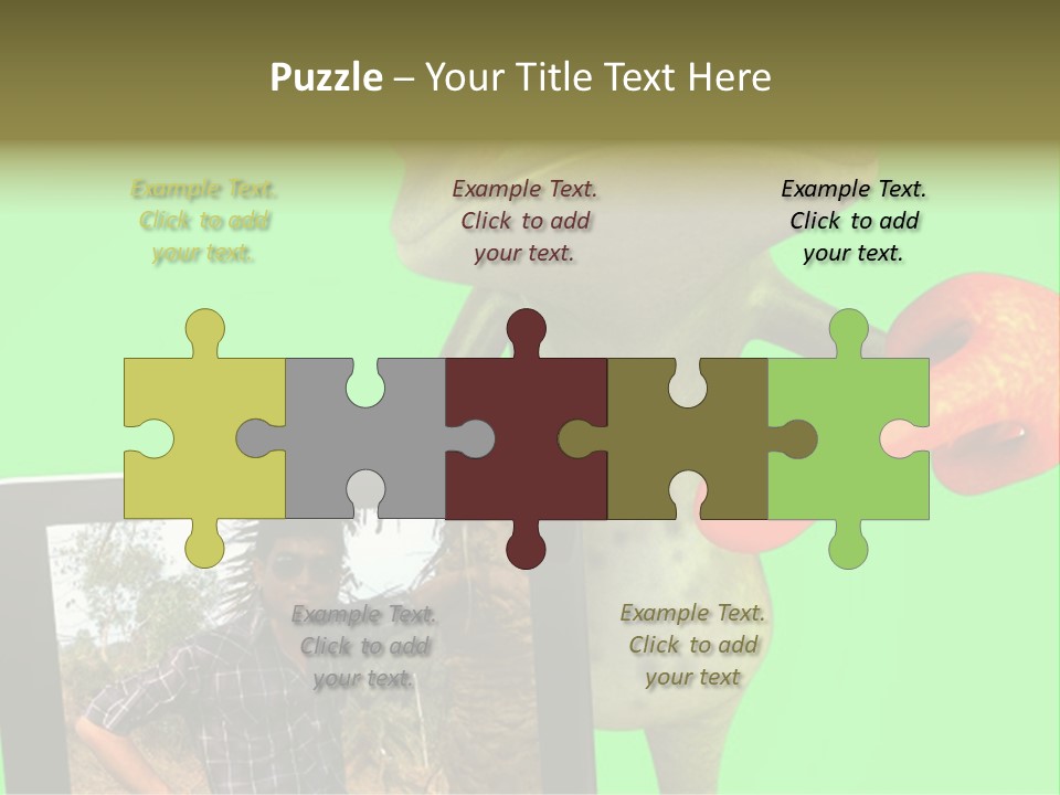 A Frog Holding A Laptop Computer With A Green Background PowerPoint Template