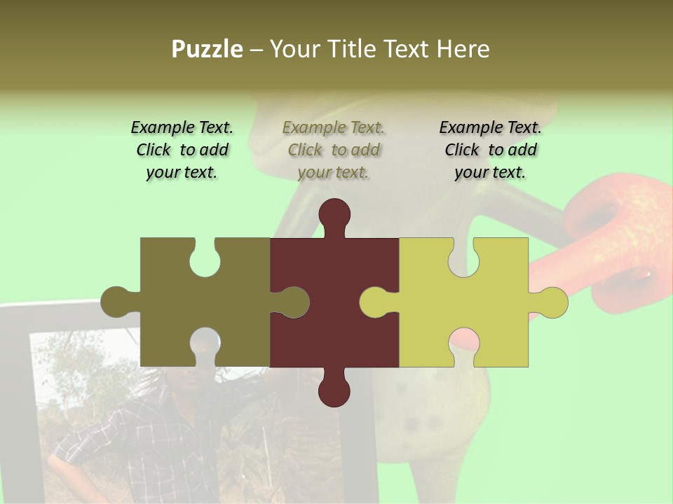 A Frog Holding A Laptop Computer With A Green Background PowerPoint Template