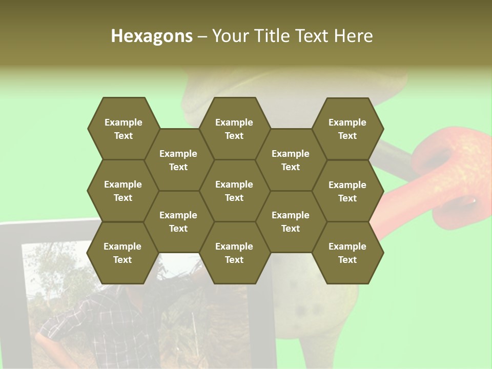 A Frog Holding A Laptop Computer With A Green Background PowerPoint Template