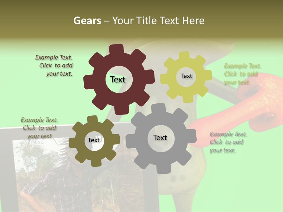 A Frog Holding A Laptop Computer With A Green Background PowerPoint Template