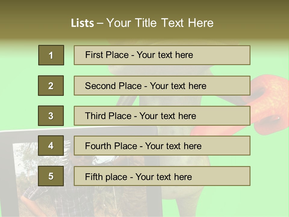 A Frog Holding A Laptop Computer With A Green Background PowerPoint Template