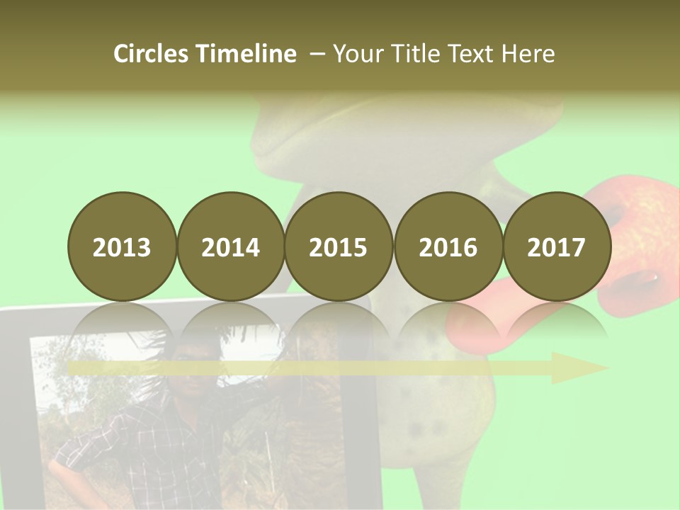 A Frog Holding A Laptop Computer With A Green Background PowerPoint Template