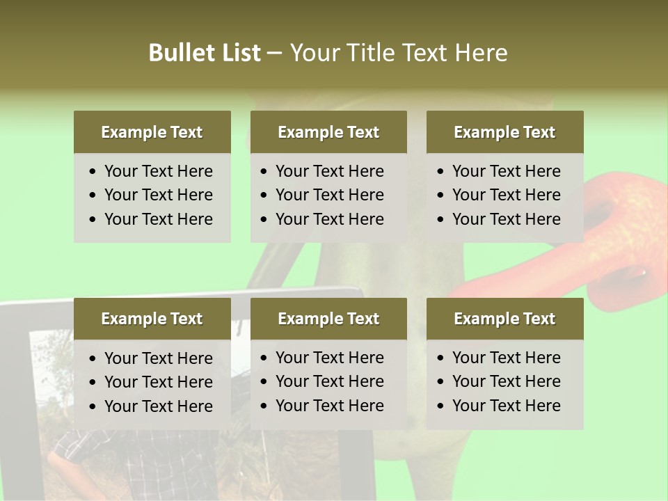A Frog Holding A Laptop Computer With A Green Background PowerPoint Template