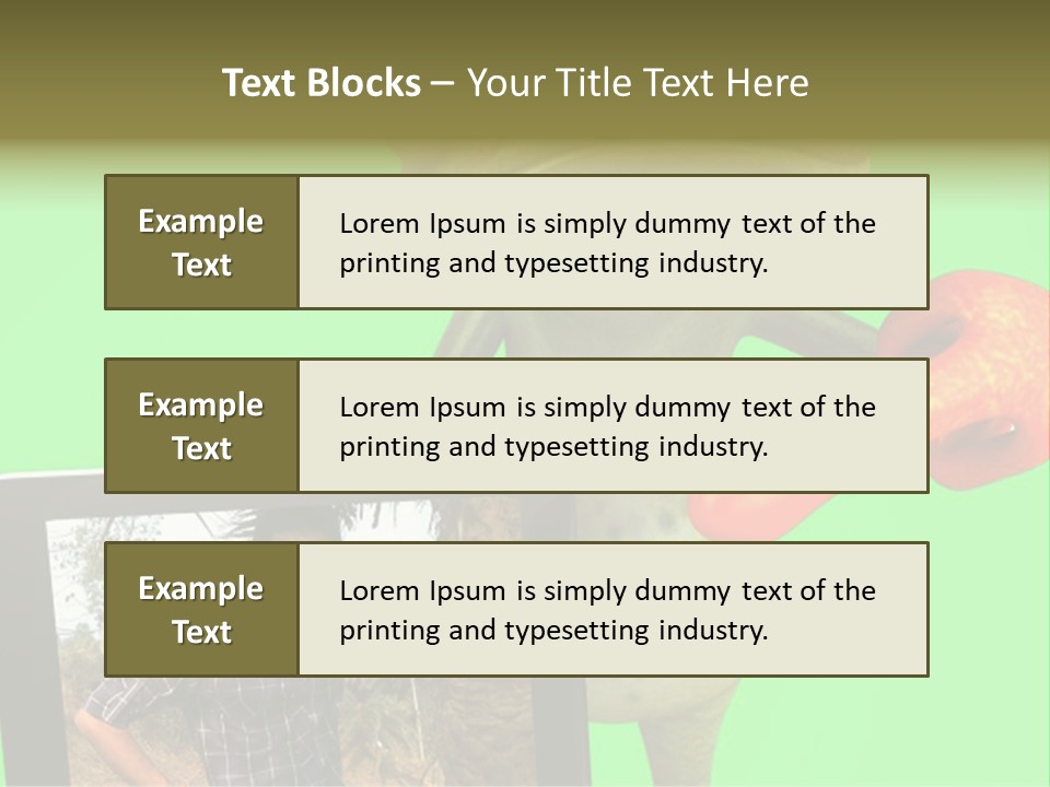 A Frog Holding A Laptop Computer With A Green Background PowerPoint Template