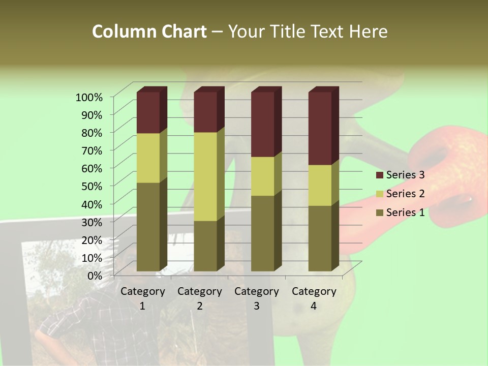 A Frog Holding A Laptop Computer With A Green Background PowerPoint Template