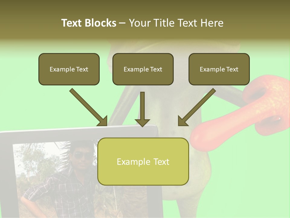 A Frog Holding A Laptop Computer With A Green Background PowerPoint Template
