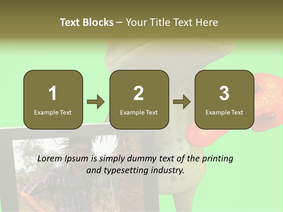 A Frog Holding A Laptop Computer With A Green Background PowerPoint Template