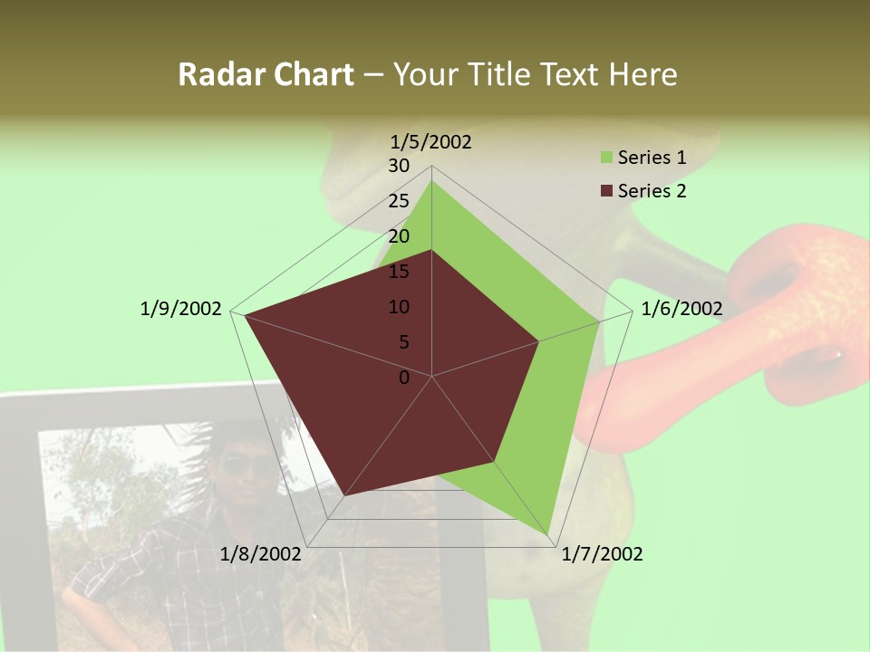 A Frog Holding A Laptop Computer With A Green Background PowerPoint Template
